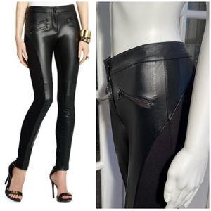 BCBGMAXAZRIA black Stephen moto leggings